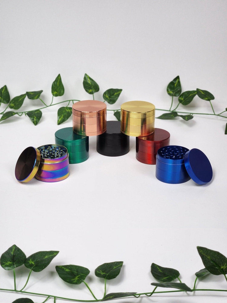 Colorful, 4-Part Metal Herb Grinders - The Bud Butler