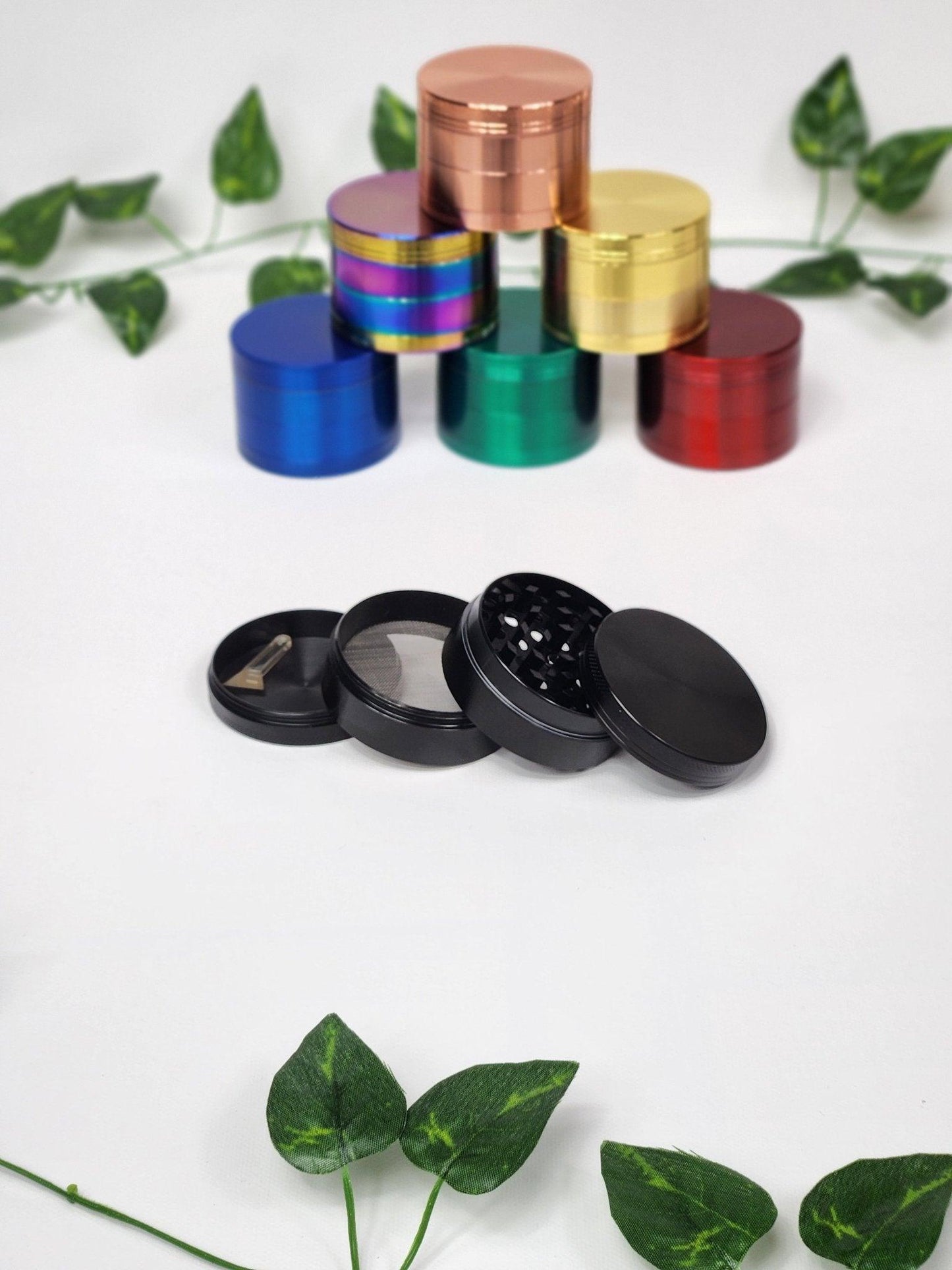Black - 4-Part Metal Herb Grinder - The Bud Butler