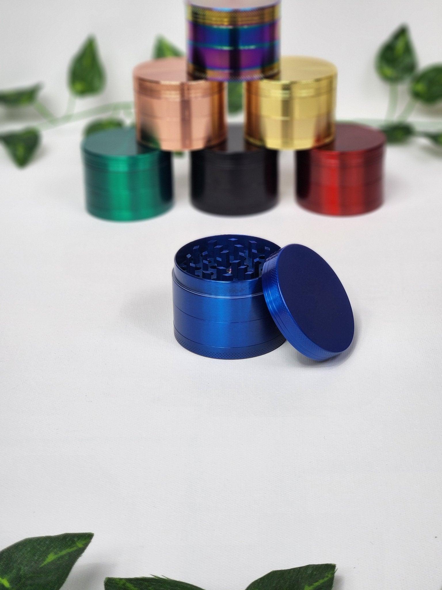 Blue - 4-Part Metal Herb Grinder - The Bud Butler