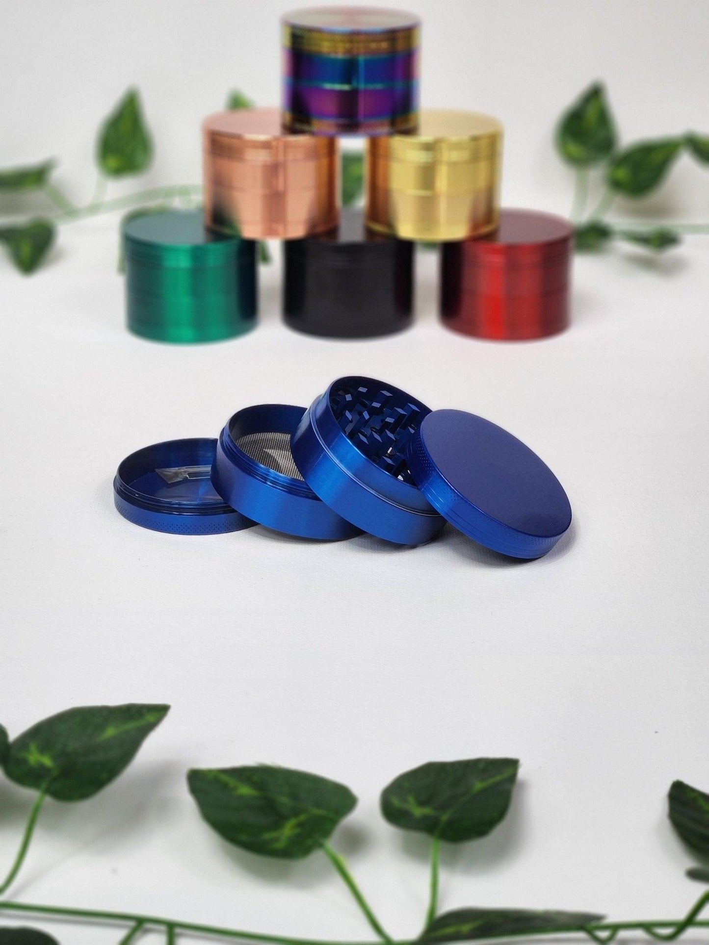 Blue - 4-Part Metal Herb Grinder - The Bud Butler