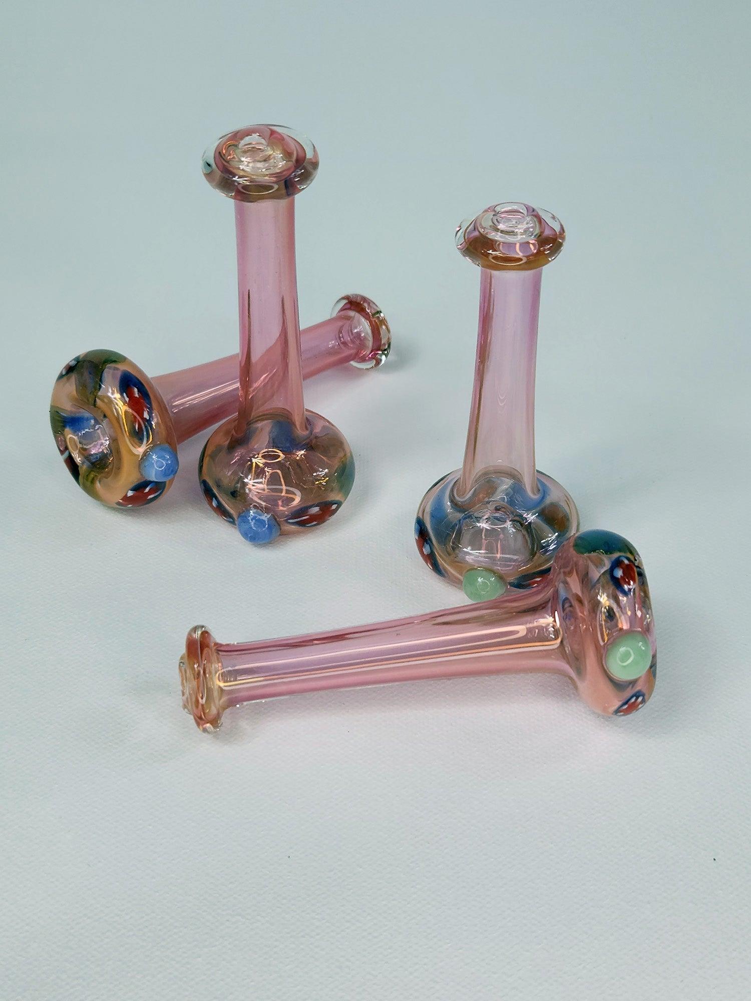 Pink Flower Chillum - The Bud Butler